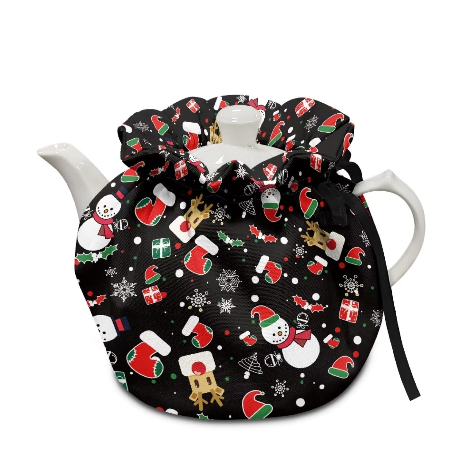 Christmas Elk Snowman Cosy Washable Protective Insulated Pot Dust Cover Creative Kitchen Cover to Keep Tea Warm Home Kitchen Party Decoration