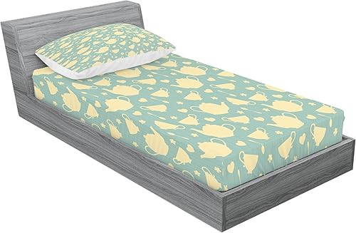 Miniatura 62 de Ambesonne - Juego de sábanas bajeras y fundas de almohada, diseño clásico botánico, plantas de jardín vintage, juego de 3 piezas con estampado