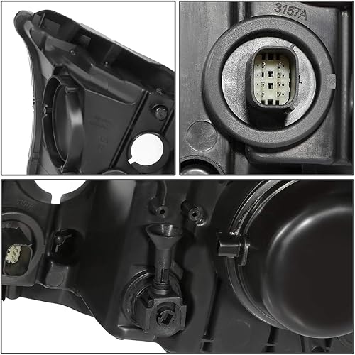 Miniatura 5 de DNA Motoring HL-OH-DDUR14-BK-CL1 Par de lámpara de faros delanteros con proyector de estilo de fábrica con marcador lateral LED