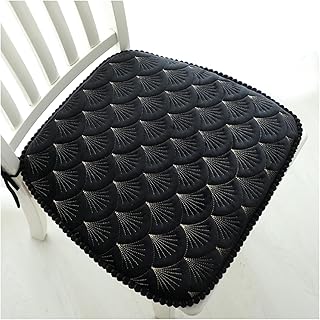Cojines for sillas de comedor, cojines antideformación for sillas con lazos, respaldo antideslizante, cojín for asiento, funda desmontable for silla de cocina, color rojo ( Color : Black , Size : Pack