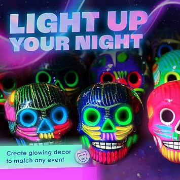 neon nights Glow in The Dark | Luminescent | Phosphorescent | Self-Luminous Paint - Set of 8
