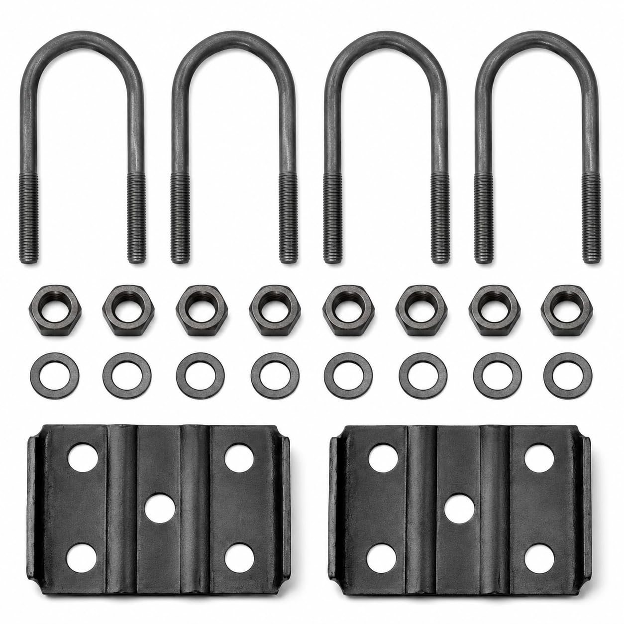 1/2" Dia 5-1/2" Trailer U Bolt Kit for 2-3/8" Round 3500lbs Axle, U-Bolts with Hex Nuts & Tie Plates Fit 1-3/4" Leaf Springs