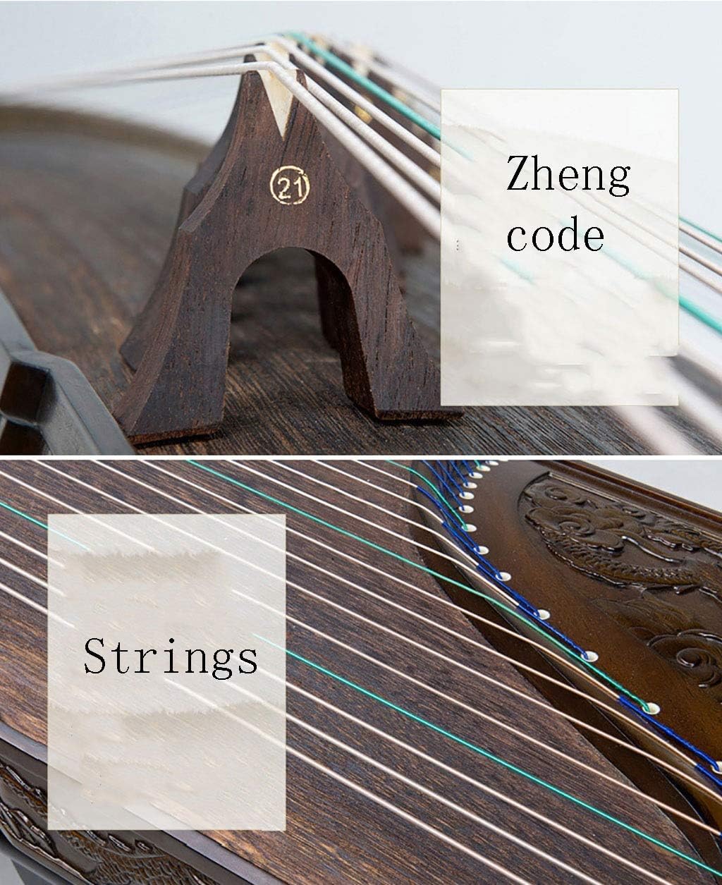 Guzheng, rozmiar: 163 cm, odpowiedni dla początkujących, profesjonalistów, praktyka wprowadzająca, chiński instrument sicalowy, z pełnym zestawem akcesoriów 421 rewelacyjny