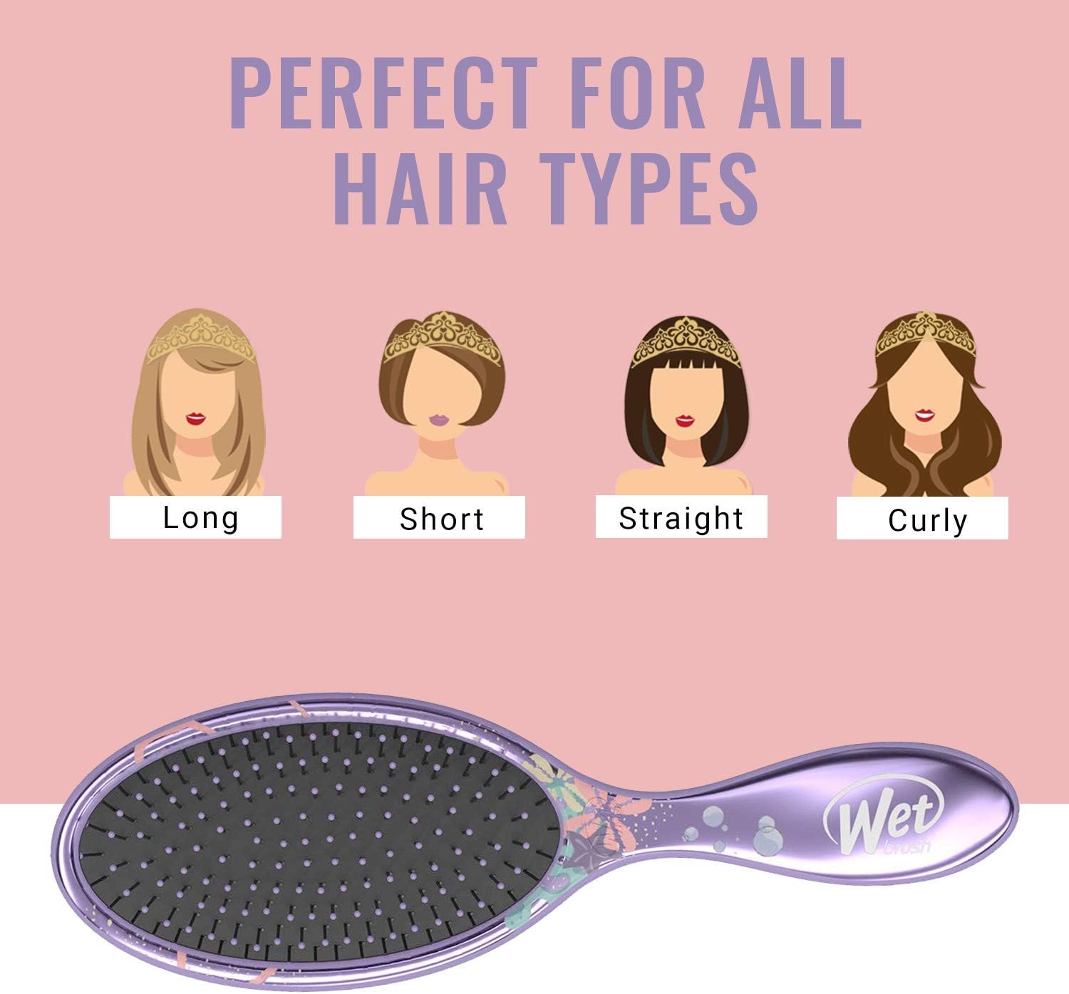 Amazon Wetbrush ウェットブラシ オリジナルディタングラー ディズニープリンセスwh アリエル パープル ヘアブラシ 1本 Wetbrush ウェットブラシ ビューティー 通販