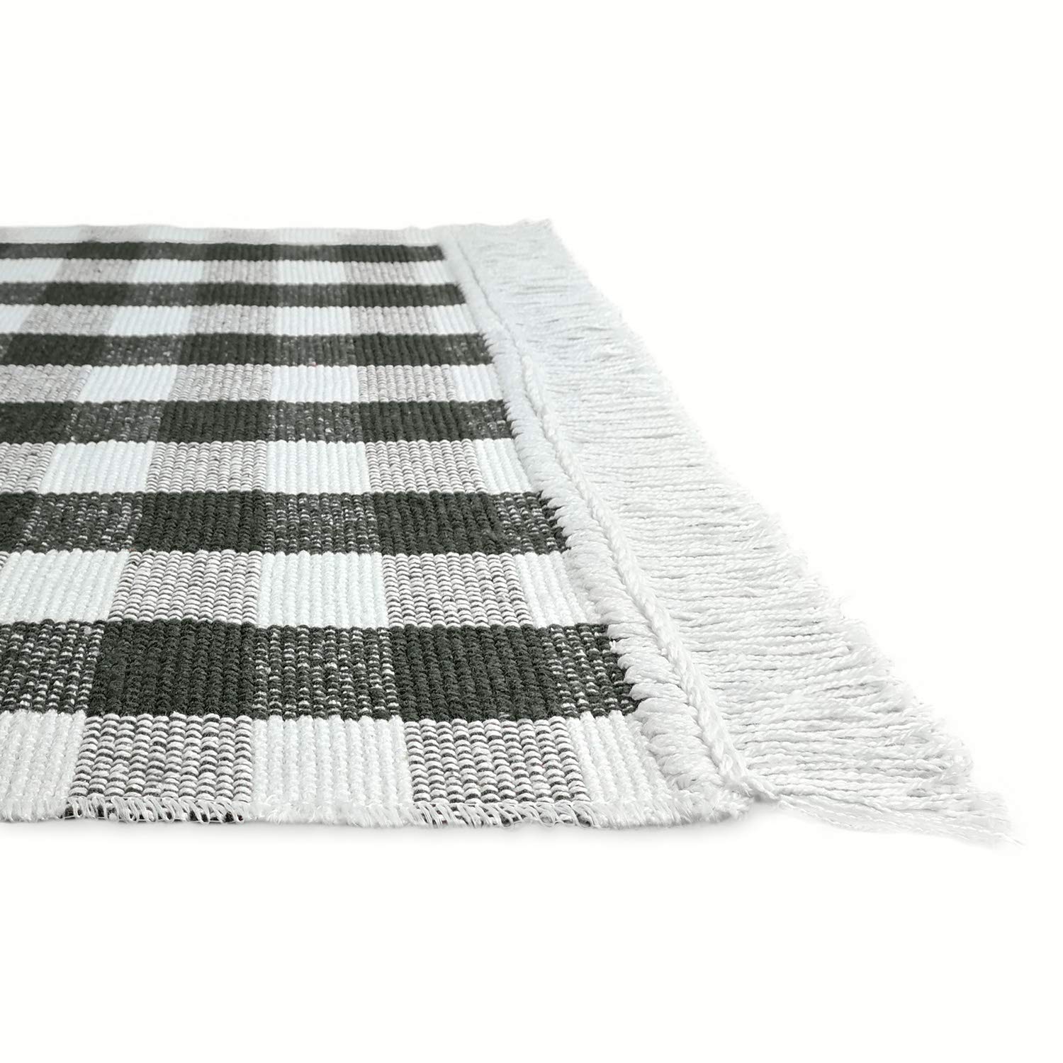 Loper van 100% katoen, per meter, voor badkamer, keuken, woonkamer (50 x 130 cm, grijs