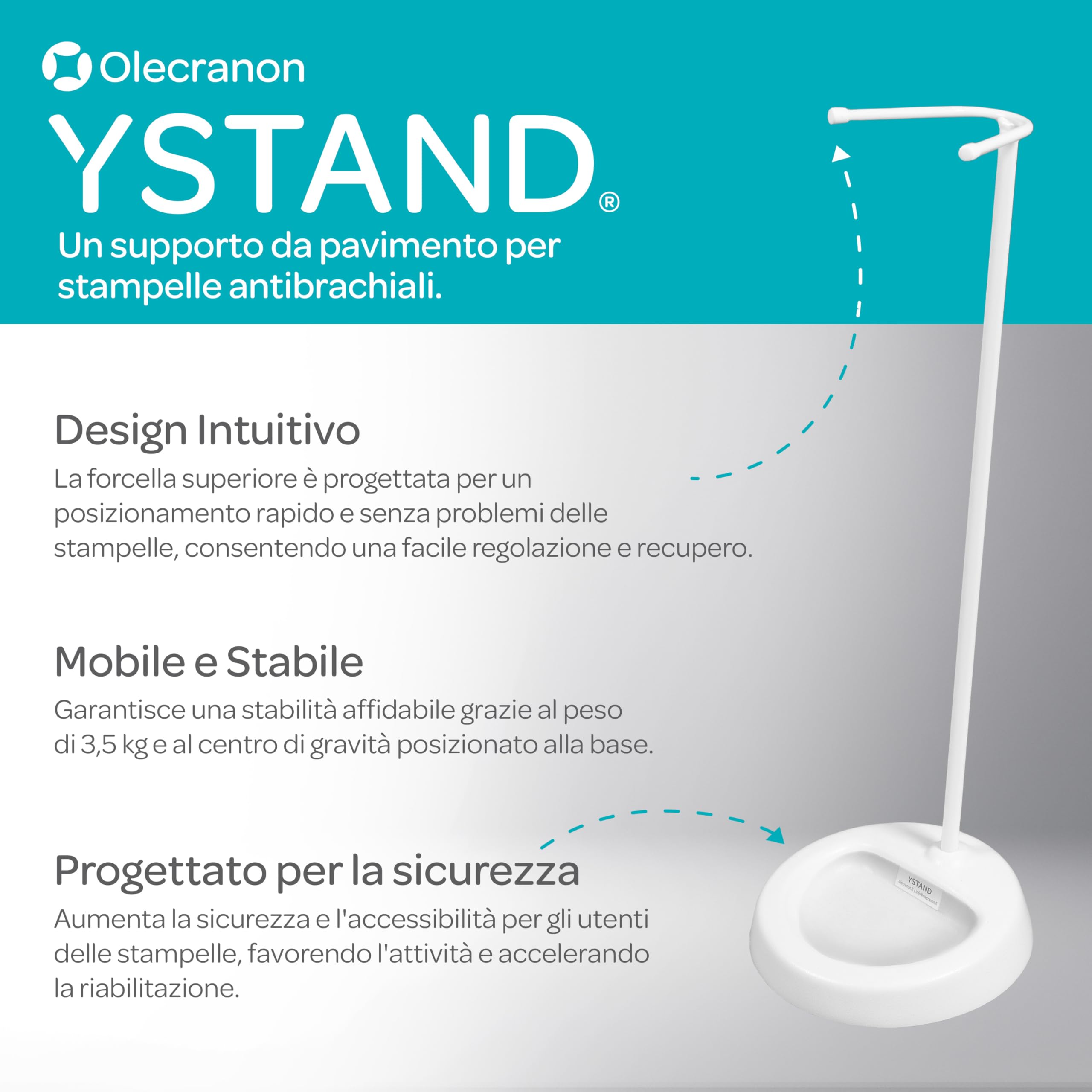 Supporto per Stampella da Avambraccio da 62 cm | Per casa, ufficio o viaggio, ausilio alla mobilità a portata di mano, custodia compatta, accessorio pratico