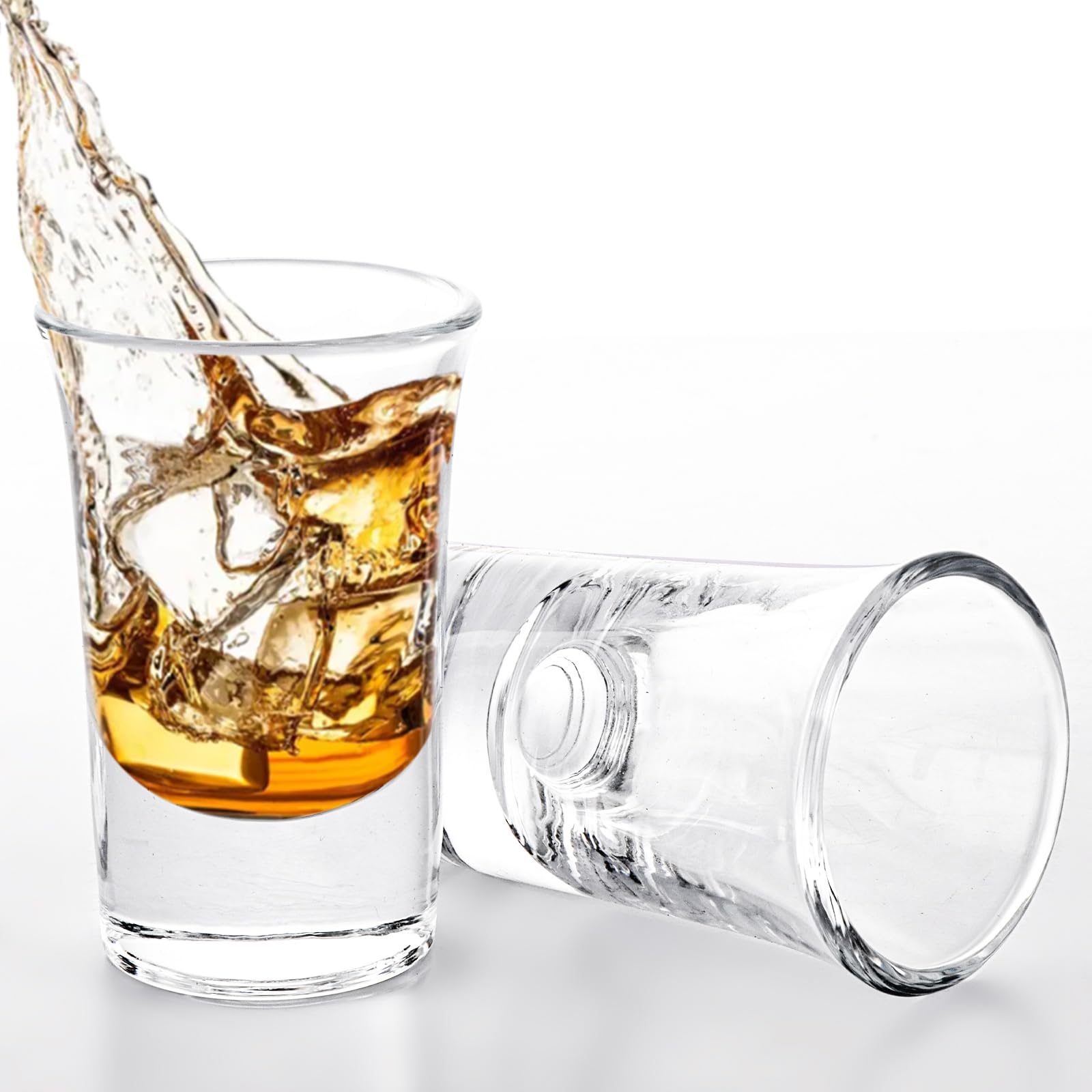 SHUESS Lot de 36 verres à shot transparents avec base lourde - Verre à shot en cristal transparent avec base épaisse - Verres à shot pour whisky, brandy, vodka, rhum et fête à la maison