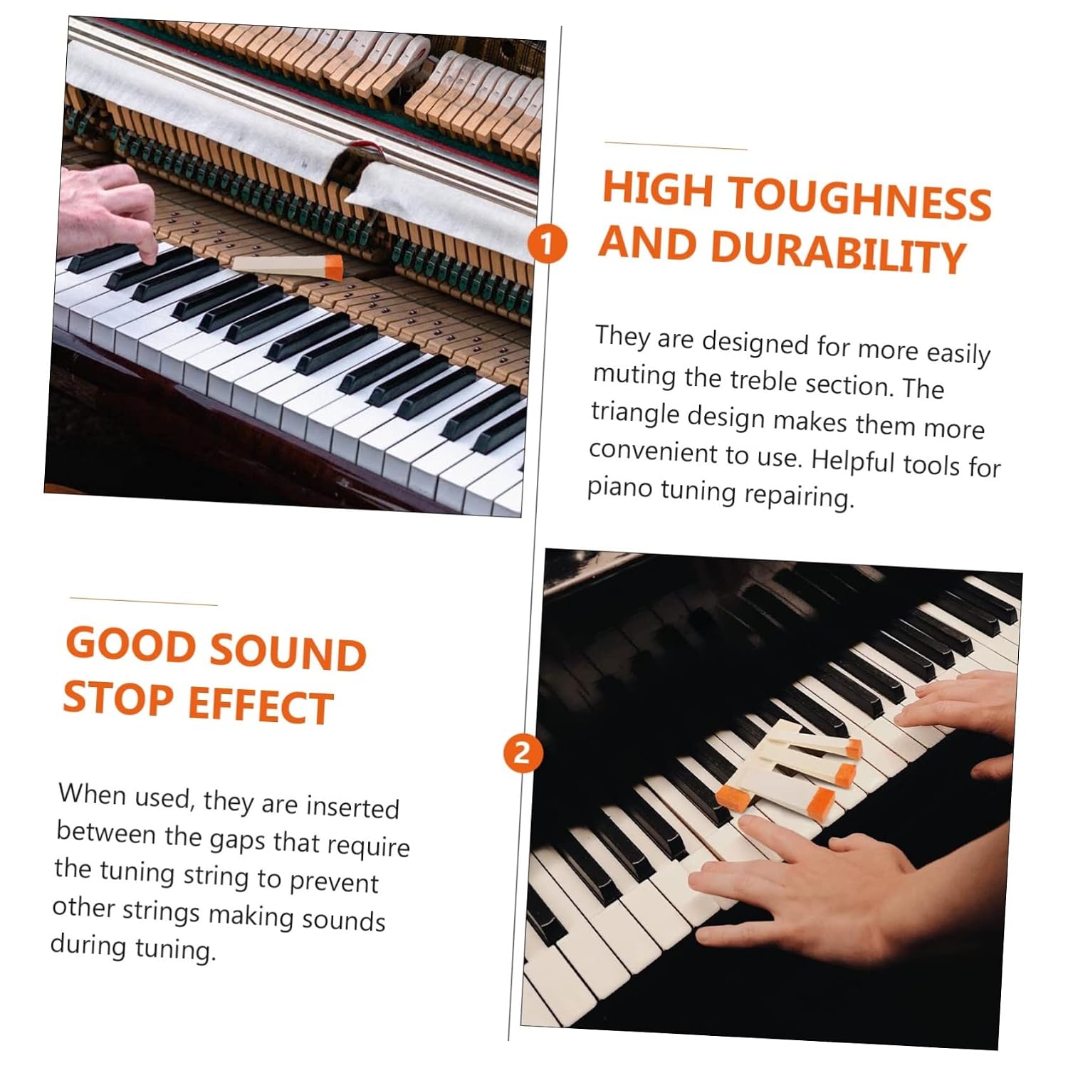 8pcs Piano Felt Mute Blocks for Tuning Repair Tools Compact Soundproofing Accessories for Piano for Musicians and Technicians