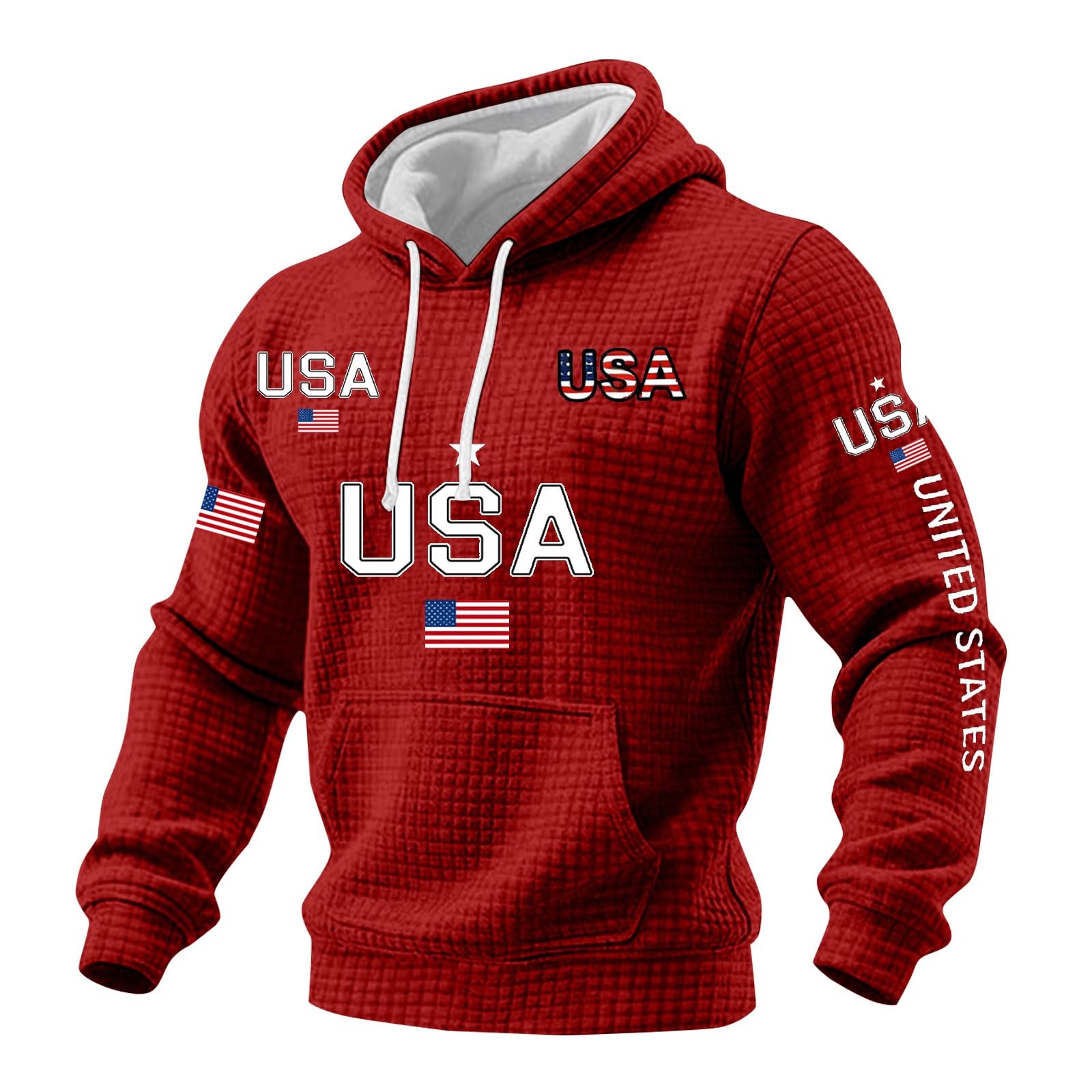 Sudadera con capucha hombre ajuste relajado y diseño patriótico 4