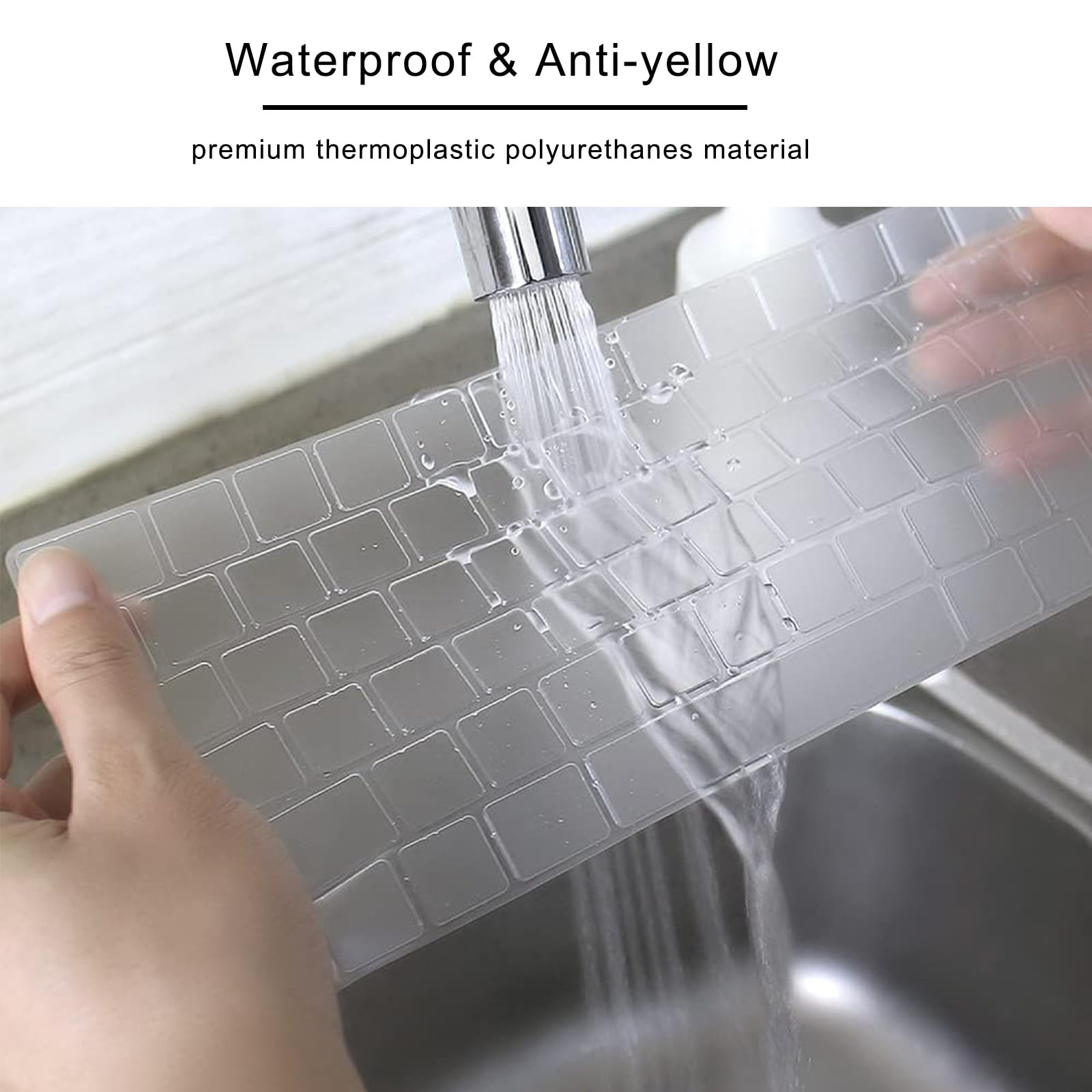 Cover per tastiera per tastiera iMac Magic Keyboard da 24 pollici con Touch ID A2449 Chiave di blocco Chip A2450 M3 M1 Rilasciato nel 2023-2021 Layout UE TPU Protector Skin