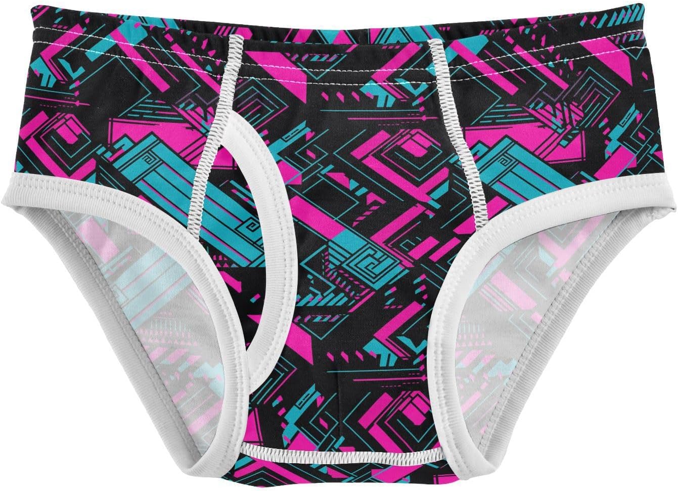 visesunny Boys Cotton Underwear Cyberpunk Techno Pattern Printed Toddler Soft Training Briefs Size 2T-8Y for Kids