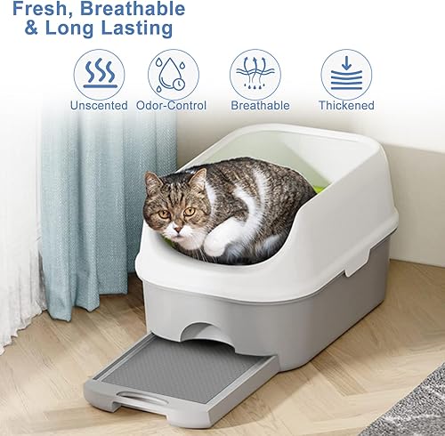Miniatura 6 de 100 almohadillas desechables gruesas de arena para gatos de 17.7 x 13 pulgadas, para repuestos compatibles, para sistema de arena Tidy Cat Breeze, 6