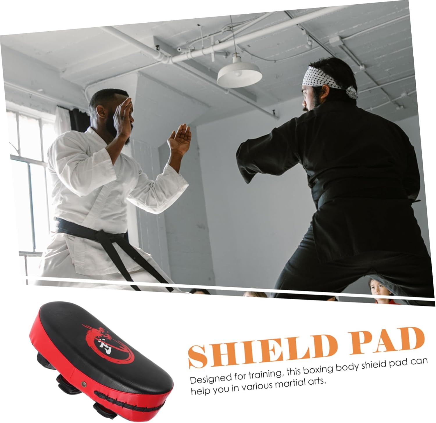 KOMBIUDA Kickboxing Kick Pad Curved Thicken Martial Arts Shield for Karate Taekwondo Sparring Training Pu Ventilated Design Absorption