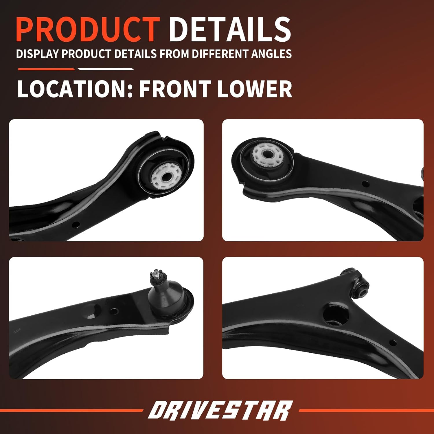 DRIVESTAR RK622033 RK622034 for Chrysler Town Country 2008-2016, for Dodge Grand Caravan 2008-2016, for Ram C/V 2012-2015, for Volkswagen Routan 2011-2014, Front Lower Control Arm