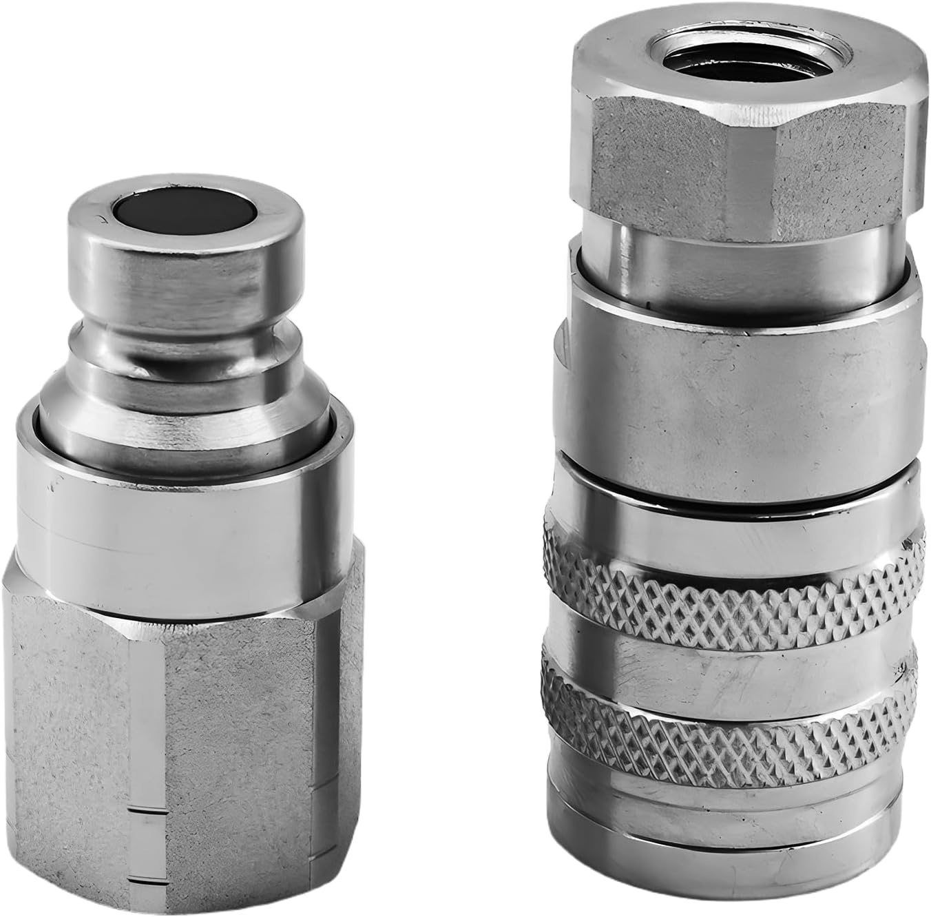 1/4" NPT X 1/4" Body Flat Face Hydraulic Quick Connect Coupler Set, ISO 16028 Standard
