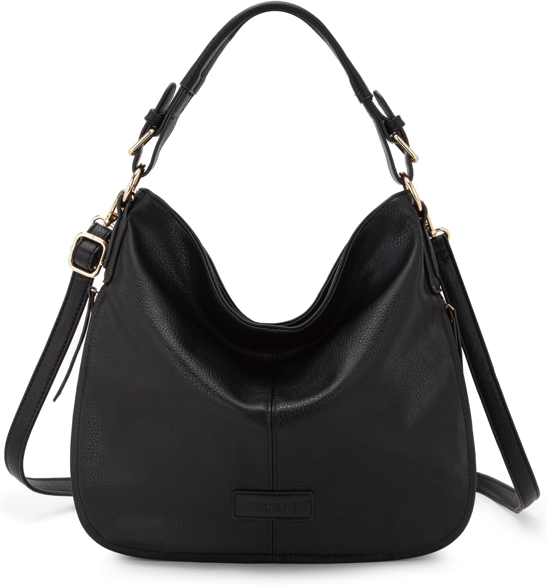 Wrangler Purses and Handbags for Women Hobo Bags Leather Crossbody Shoulder Bags Women Tote Bags WG16-1022BK Black