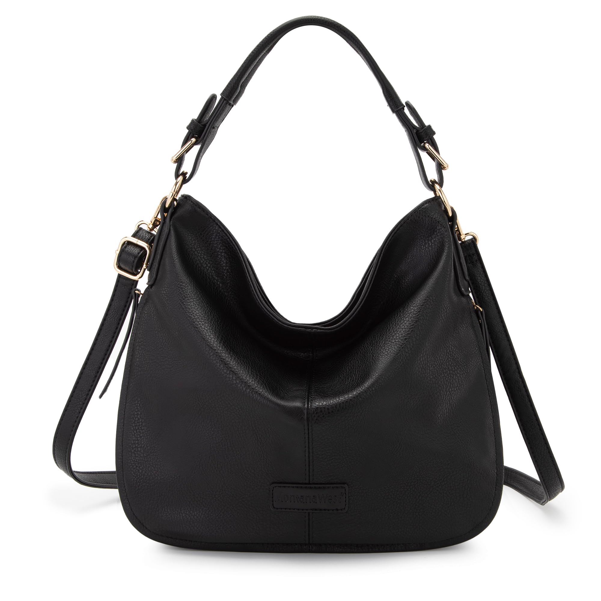 Wrangler Purses and Handbags for Women Hobo Bags Leather Crossbody Shoulder Bags Women Tote Bags WG16-1022BK Black