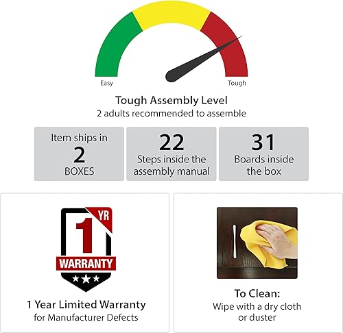 Miniatura 8 de Ameriwood Home Cama de plataforma completa con cajones, roble marfil