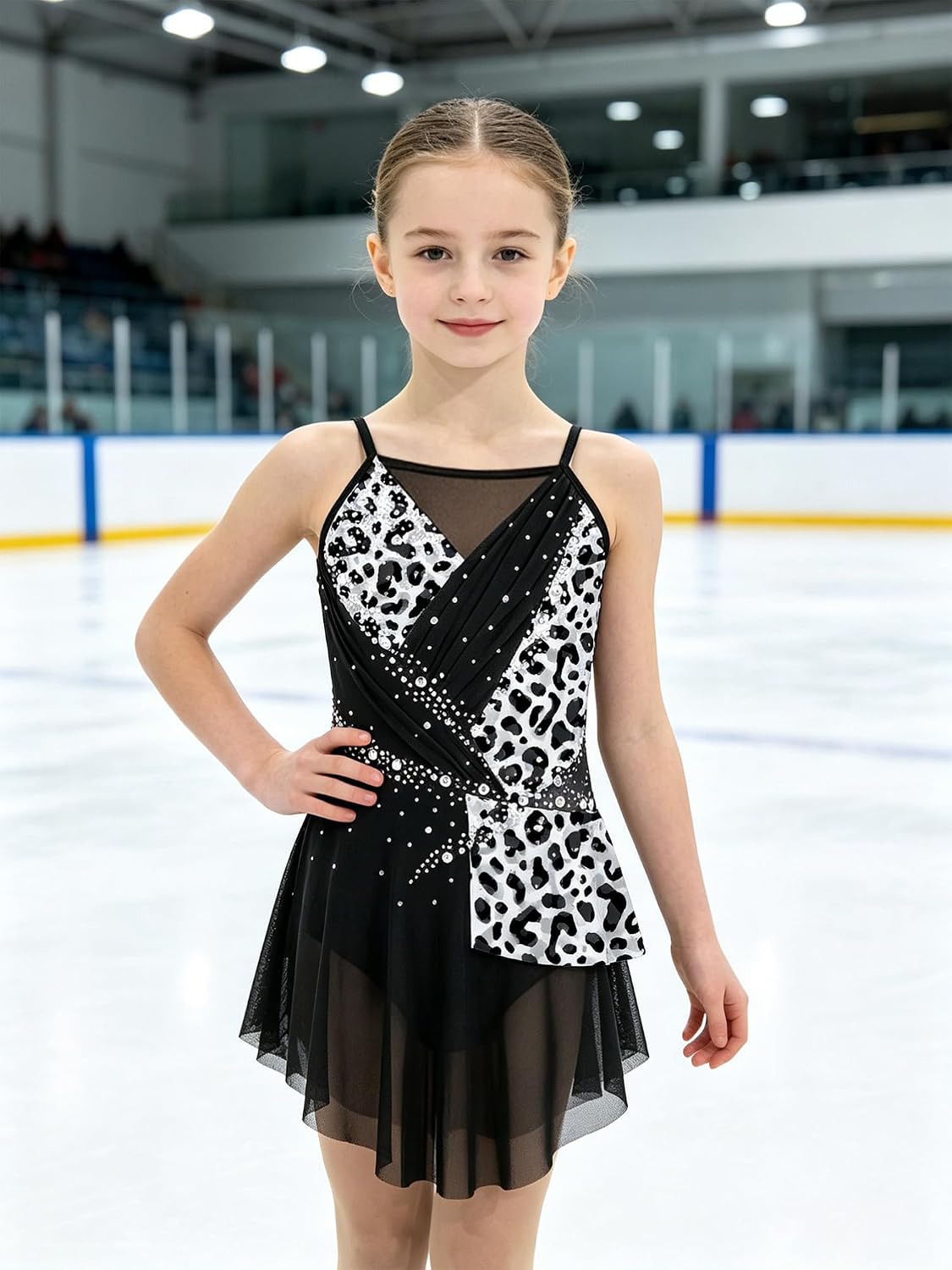 Alvivi Girls Rhythmic Gymnastics Leotard Figure Skating Dress