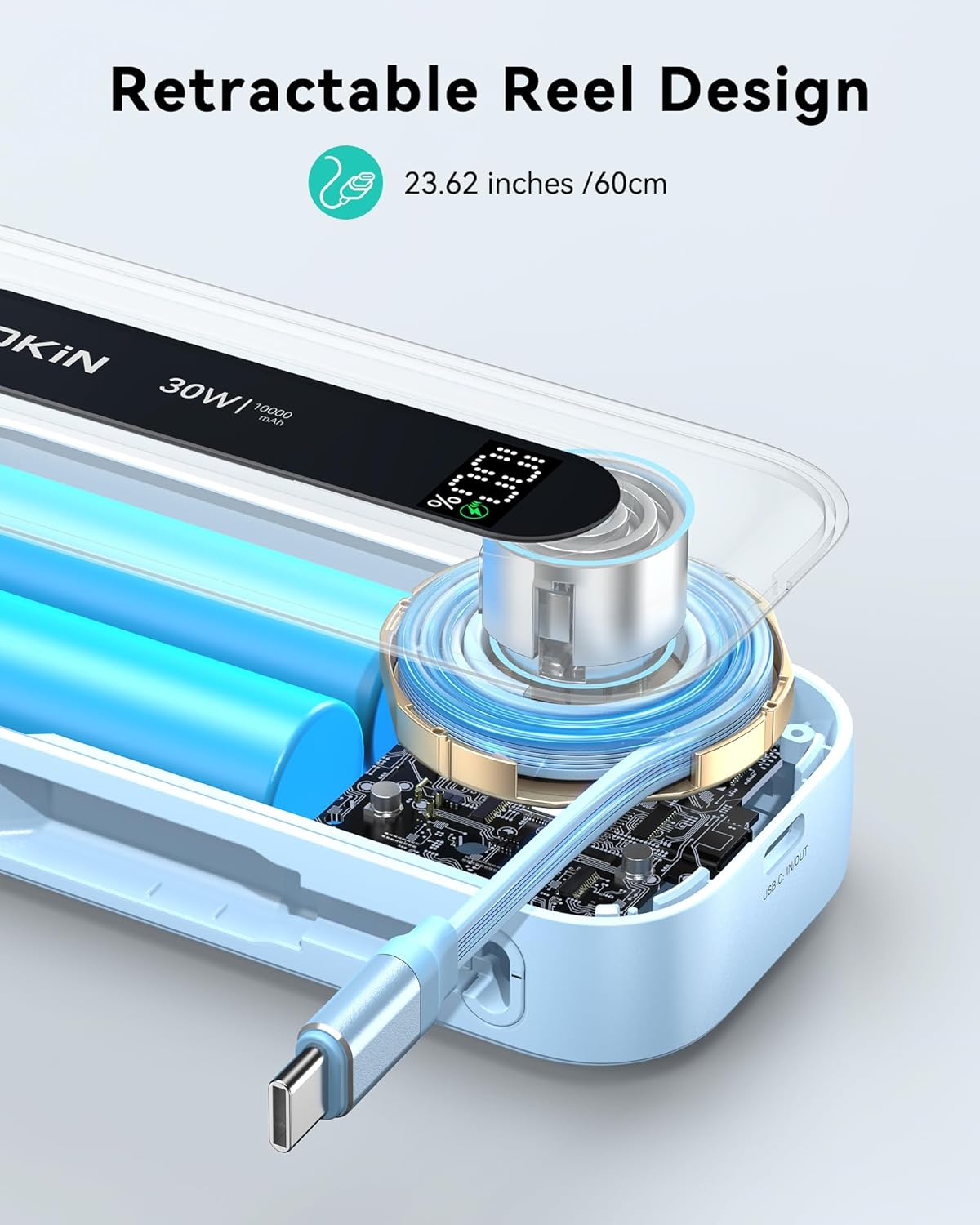 Portable Charger, 10000mAh 30W Power Bank Fast Charging, Phone Battery Pack with Built in Retractable Cable, 4 Outputs, Travel Powerbank USB C for iPhone 17 16 15 14 13 iPad Pro MacBook Air Samsung - Image 4