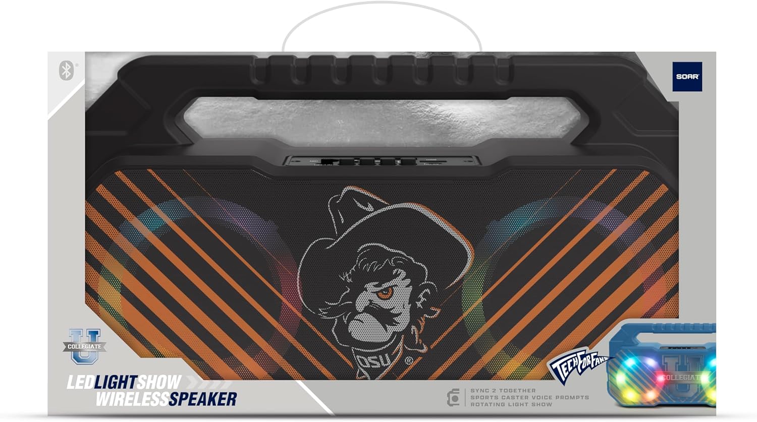SOAR NCAA Wireless Boombox Speaker, Oklahoma State Cowboys - Image 3
