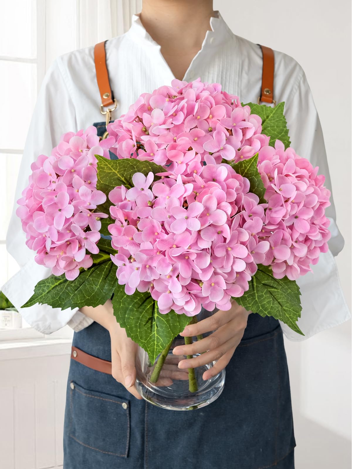 Amazon.com: JINWOE Light Pink Hydrangea Artificial Flowers, 4Pcs