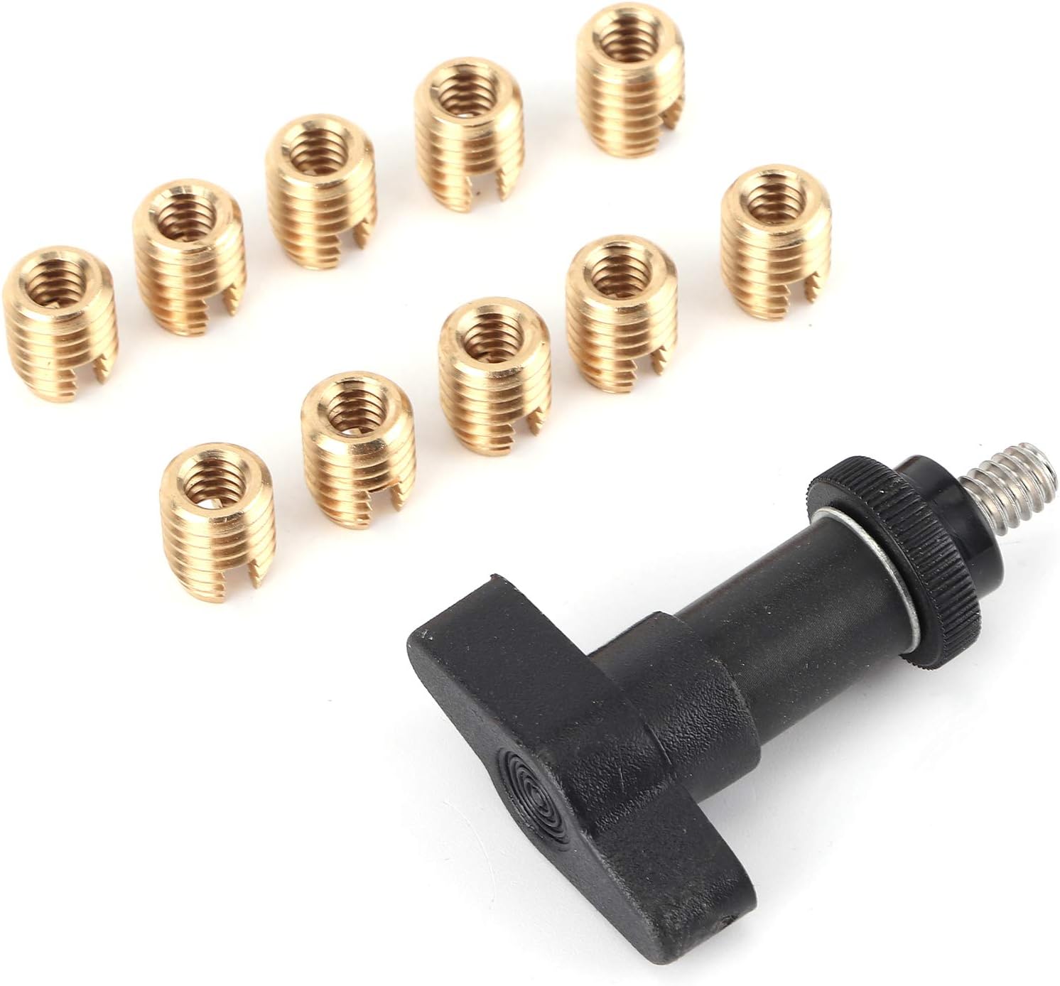 AYNEFY Self Inserts, Fairing Kit Brass Inserts Thread: M10, Fairing Kit with T Handle Installation Tool, Suitable for Bikes 1996-2017 with Batwing Fairings, Kit