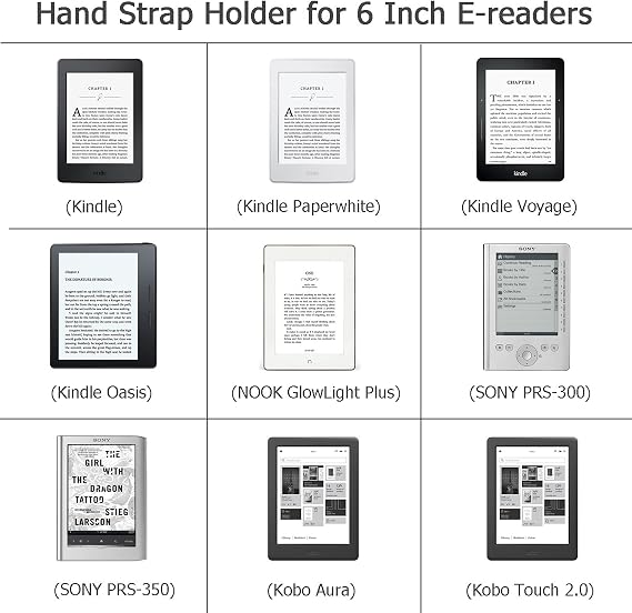 Security Hand Strap Holder for 6 E-Readers Gray