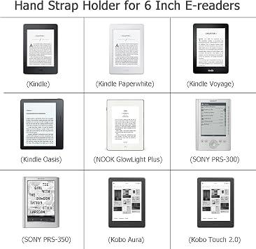 Security Hand Strap Holder for 6 E-Readers Gray