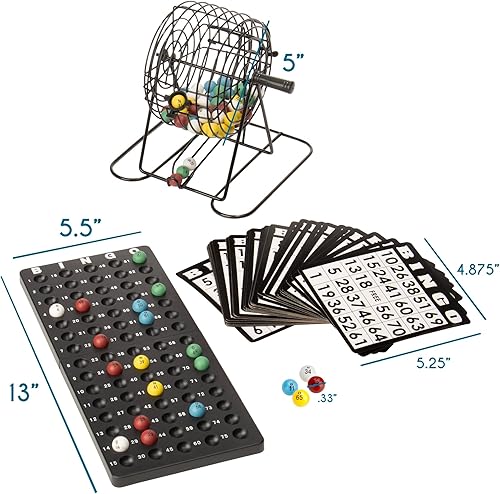 Miniatura 5 de Suministros para bingo de lujo juego de 6 pulgadas con pelotas de colores 300 clips de bingo y 50 cartones de bingo