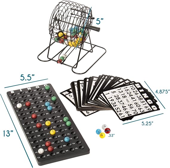 Royal Bingo Supplies Deluxe Bingo Game Set 50 Reusable Cards, 300 Chips & 75 Jumbo Balls Ideal for Parties, Classrooms, Senior Centers & Group Game Nights