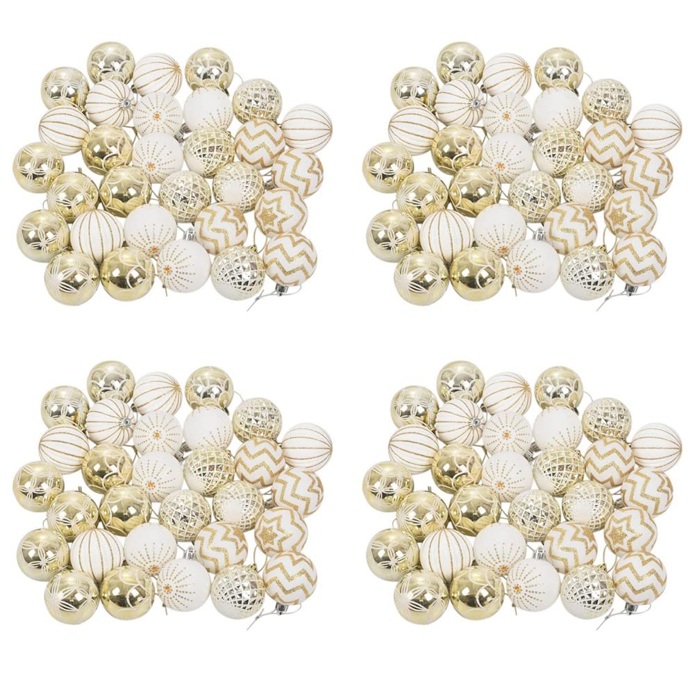 Babiole de Noël haute qualité ornement blanc et or pour une ambiance raffinée