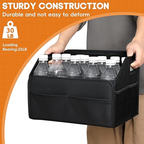 Miniatura 6 de Organizador de almacenamiento de automóvil 2025 actualizado Cesta de cuero para asiento delantero y respaldo de piso con mango esmerilado