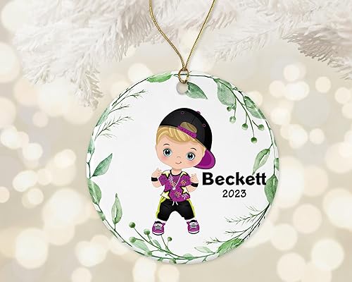 Adorno personalizado de hip hop para niño, adorno de Navidad personalizado, regalo de adorno de Navidad, adorno de Navidad 2023, adorno de Navidad