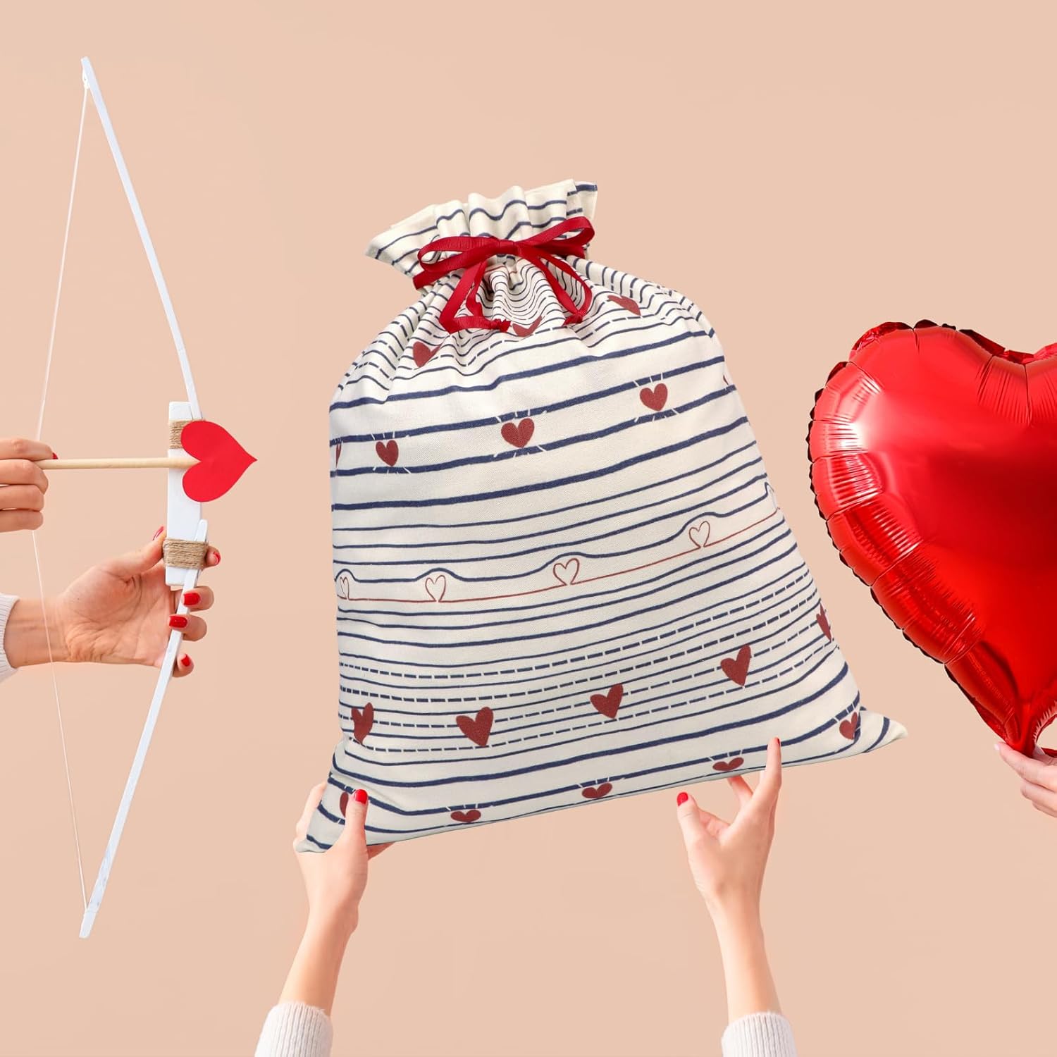 silenwest Large Canvas Gift Bags with Drawstring 24x20 Inches - Premium Reusable Gift Wrap for Anniversary, Wedding, Bridal Shower, Valentines Day - Image 5