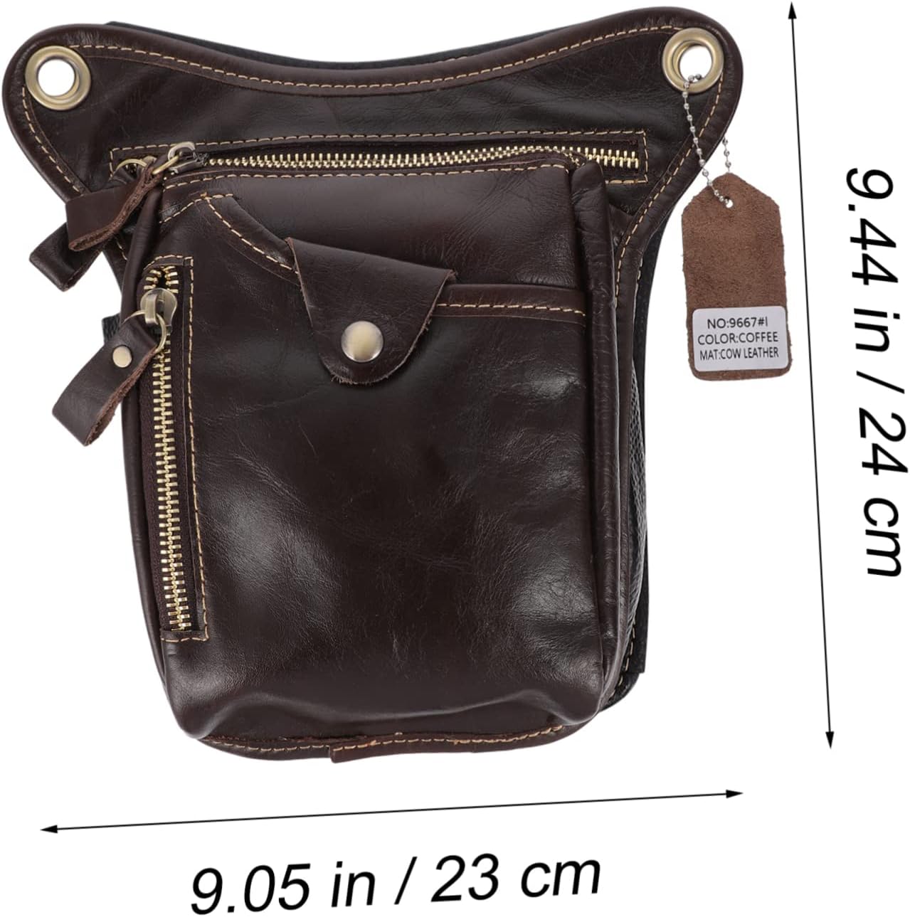 Men's Vintage Pu Cycling Phone Bag Multi-purpose Waist and Leg Pouch for Outdoor Sports Hiking Travel Durable Design