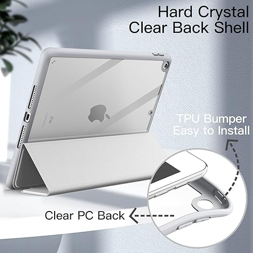 Miniatura 60 de JETech Funda para iPad de 9.7 pulgadas (6ª/5ª generación, 2018/2017) con soporte para lápices, carcasa trasera transparente transparente, soporte