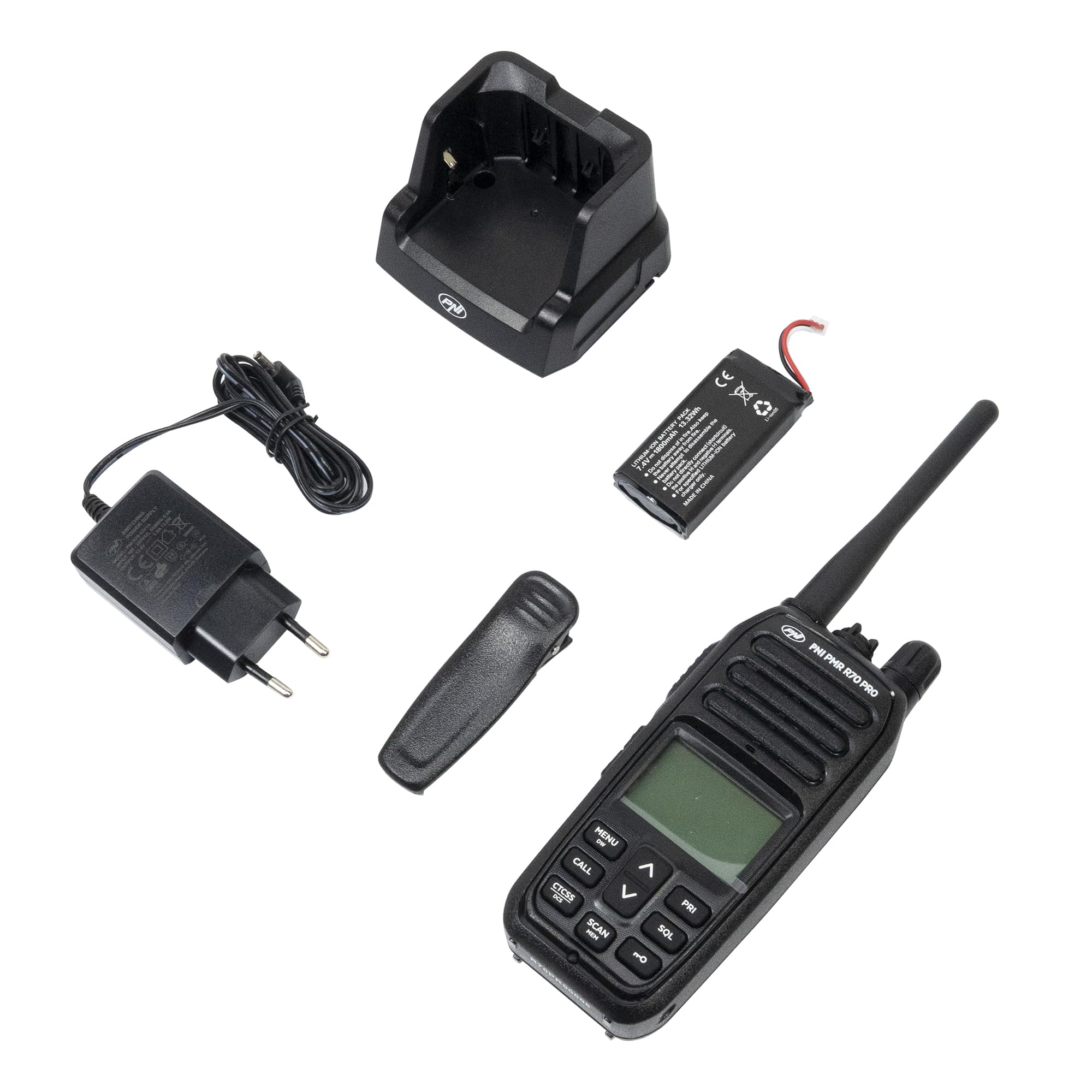 Przenośna stacja radiowa PNI PMR R70 PRO 446 MHz, 16 kanałów 0,5 W, 99 programowalnych kanałów PC, 50 CTCSS i 166 DCS tonów, IP67, nie wymaga licencji