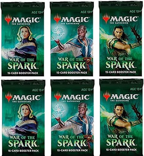 6 (seis) paquetes de refuerzo de Magic: The Gathering: War of The Spark (paquete de 6 - WAR Booster Draft Lot)