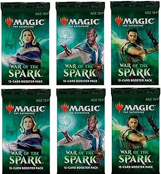 6 Six Booster Packs of Magic The Gathering War of The Spark 6 Pack - WAR Booster Draft Lot