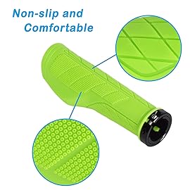 SOLODRIVE Ergonomic Design Mountain Bike Grips, Comfortable Bicycle Handlebar Grips, Single Lock-on and Non-Slip MTB Handle, Fit MTB, E-Bike, Hybrid, Scooter (Green)