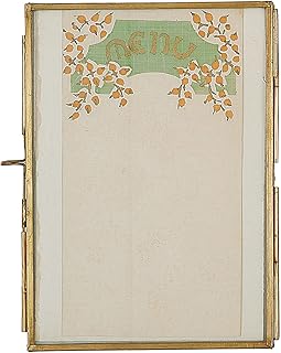 Creative Co-Op Brass & Glass Photo Frame with Gold Finish & Hinged Opening