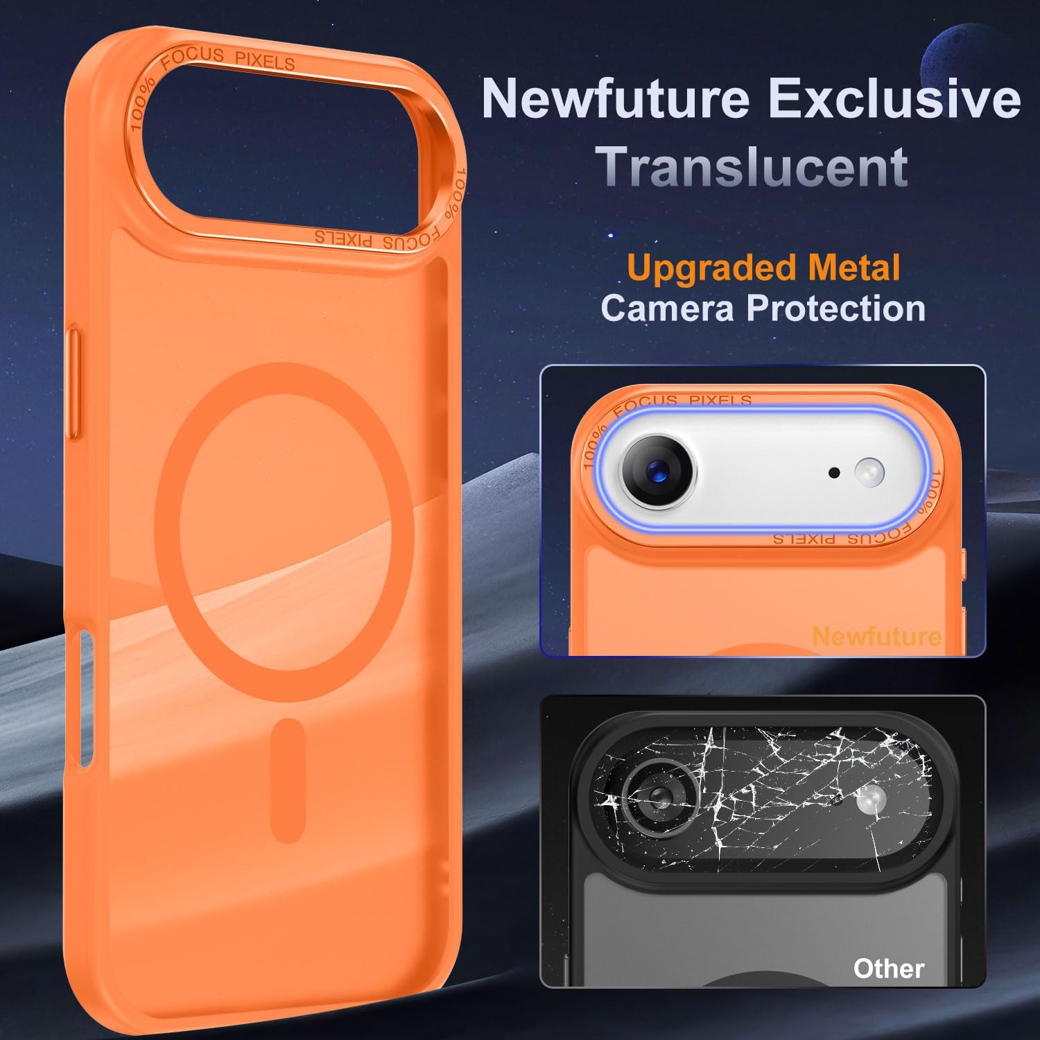  Magnetic for iPhone Air Case Matte Shockproof, Orange thumbnail