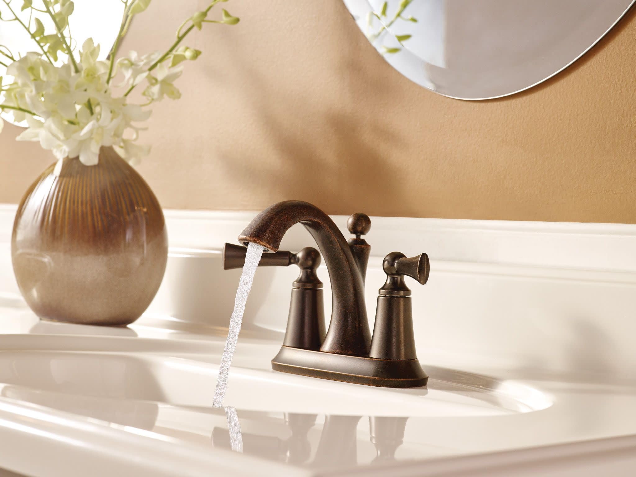 Moen 4505 Wynford çift kulplu Centerset yüksek ARC banyo musluk, krom, 4505BN