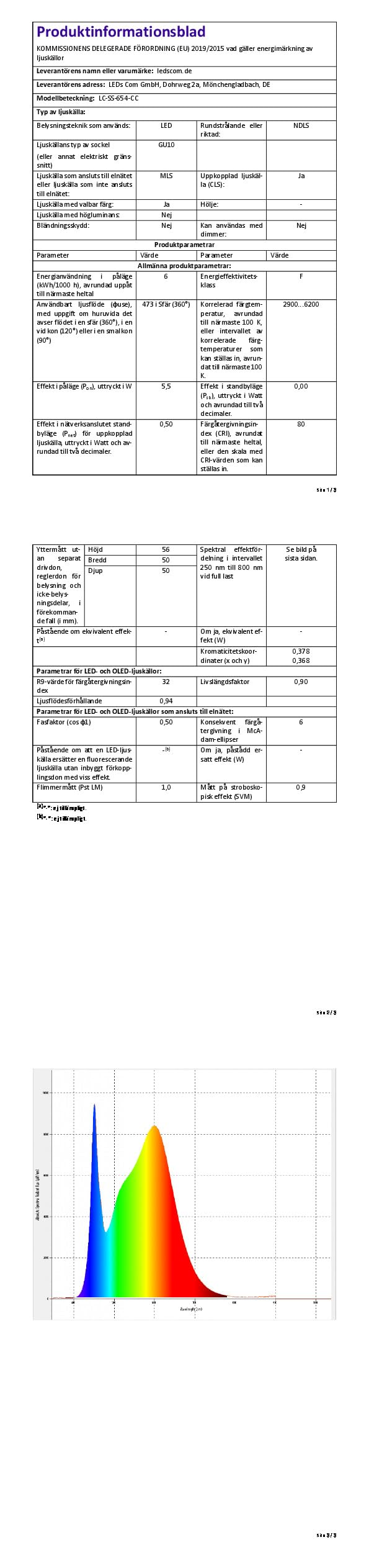 ledscom.de 2 spoty ścienne WAIKA, jednopłomienne, z przełącznikiem, GU10, biały mat, w zestawie z lampą LED Smart Home RGBW GU10, 5.41W, 473lm