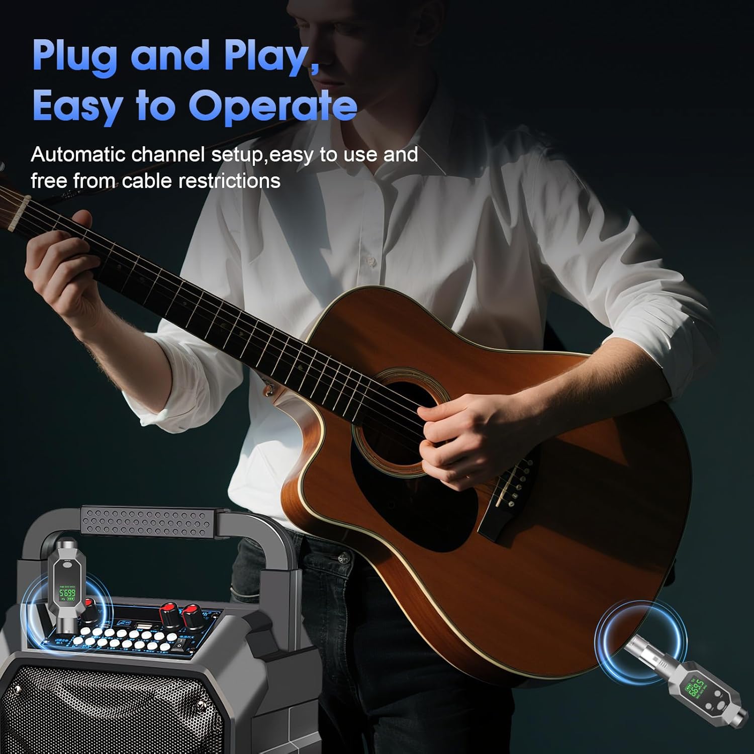 Wireless Microphone Transmitter Receiver XLR Transmitter and Receiver UHF Microphone System for 262ft Range Stable Transmission 8Hrs Battery Wireless Mic Adapter for Condenser, Dynamic Mics, PA, Mixer