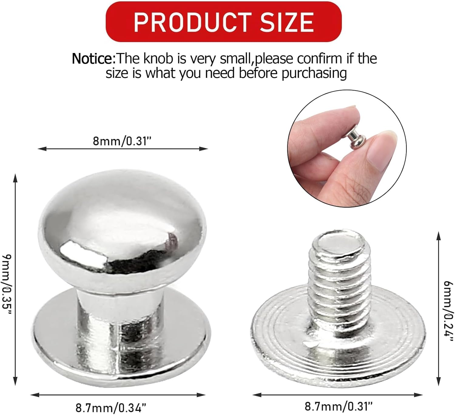 Biaungdo 12pcs 0.31'' x 0.39'' Mini Drawer Pulls, Round Cabinet Knobs Handles Pulls for Dresser Closet Chest Drawer Wooden Jewelry Box Cases