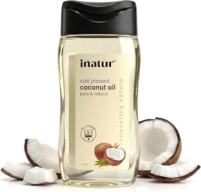 Coconut Oil 100ml | 100% Pure, Cold-Pressed, Virgin & Organic | Natural Coconut Oil for Hair Growth, Skin Moisturizing, Scalp Care, Body Massage & Baby Care | Suitable for All Skin & Hair Types