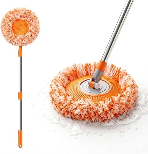 Elvara Creations 360 Degree Rotatable Cleaning Mop with Adjustable Long Handle | Multifunctional Wet and Dry Floor Wall Ce...