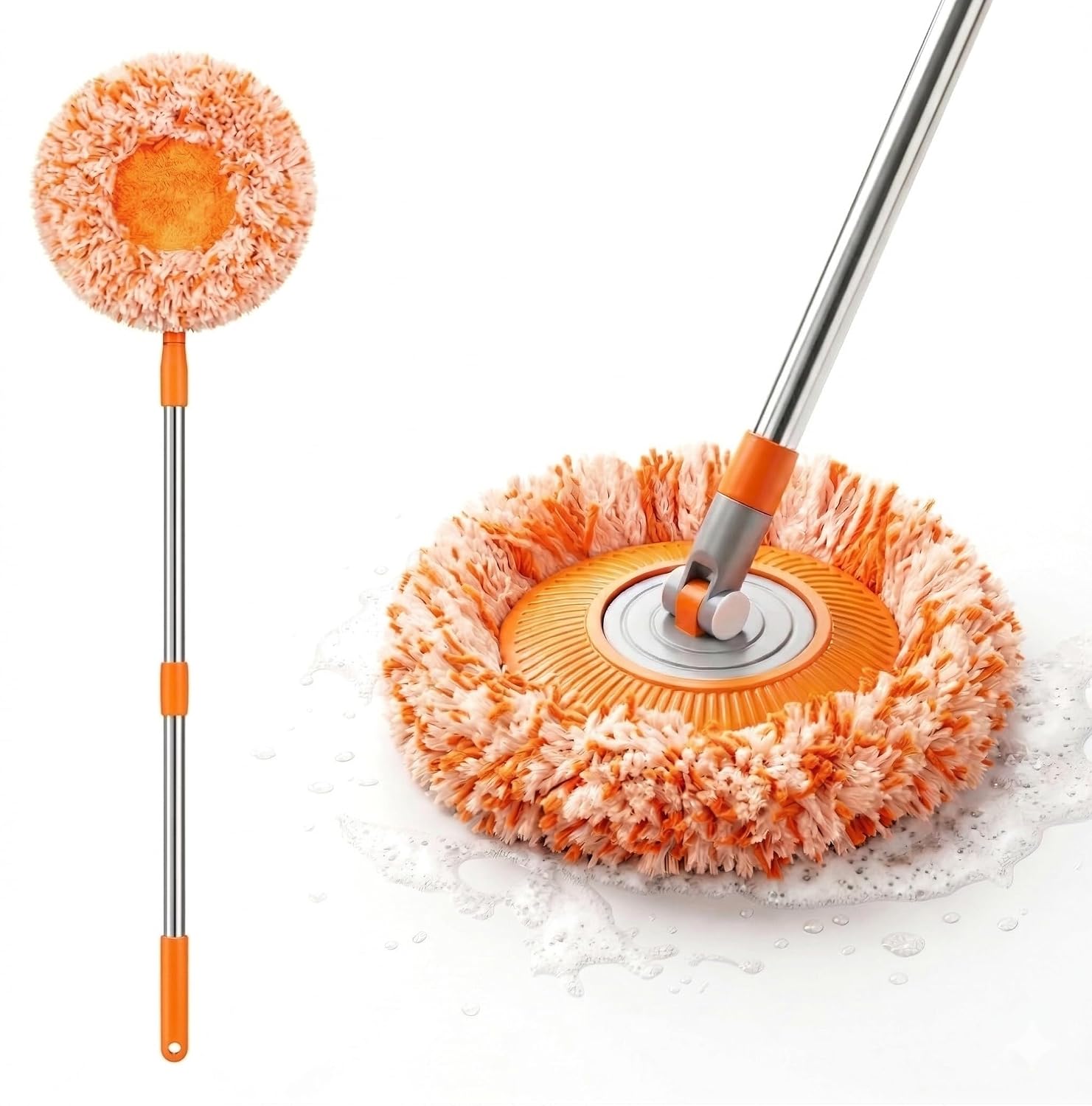 Elvara Creations 360 Degree Rotatable Cleaning Mop with Adjustable Long Handle | Multifunctional Wet and Dry Floor Wall Ce...